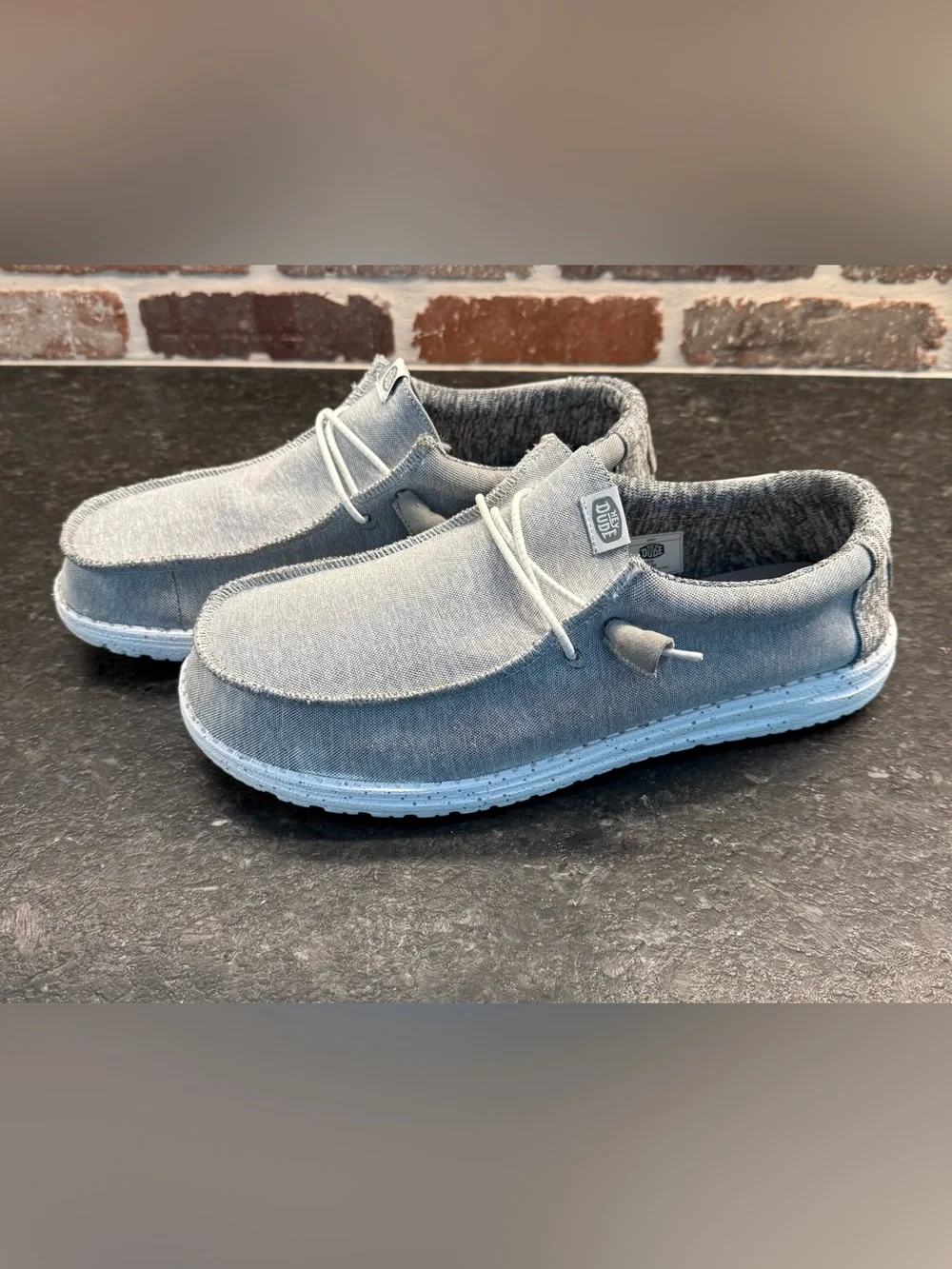 Hey Dude Men’s Casual Slip-On Shoes in Light Gray, Size 12